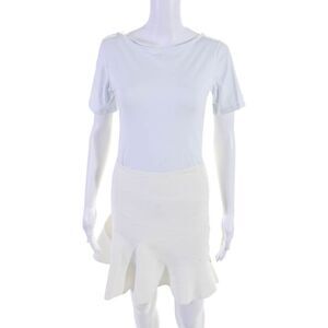 Ohne Titel Womens Solid White Mini A-line Skirt Size M